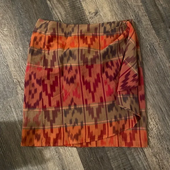 Lauren Ralph Lauren Cotton-Linen Wrap Skirt - Picture 3 of 6